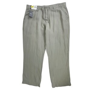 Murano Linen Baird McNutt Pants Sage Green Size‎ 42x34 Drawstring New With Tags
